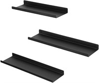 SONGMICS Set of 3 Wall Shelves, Metal Floating