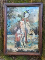 Quan Yin 19th Century Reverse Painted Goddess