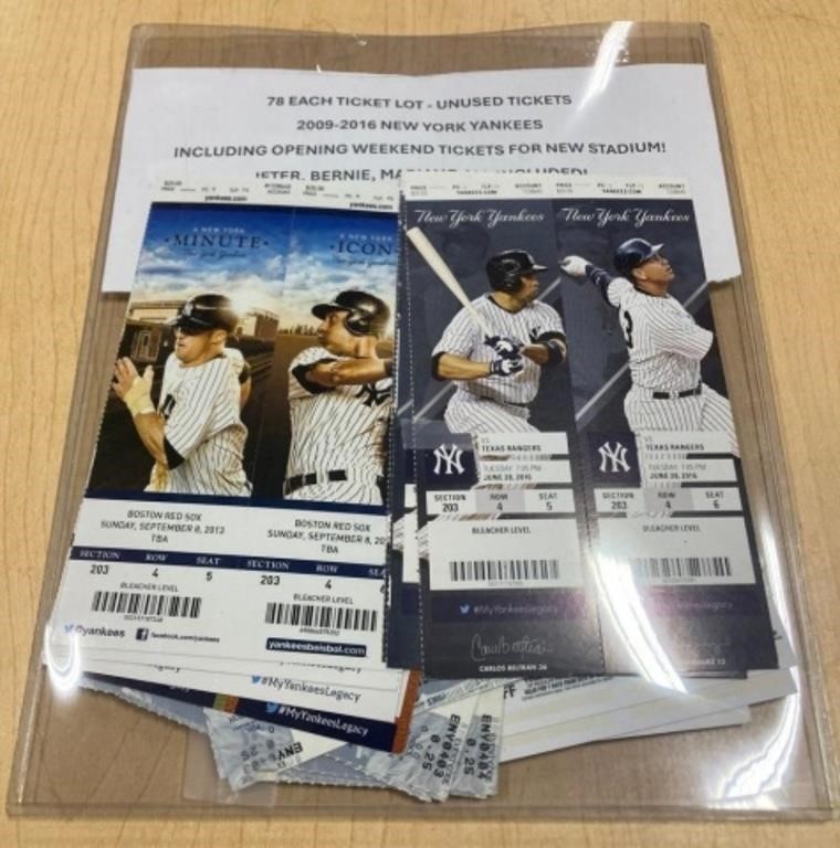 2009-16 NEW YORK YANKEES TICKETS