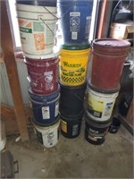 LOT 5 GALLON BUCKETS- UNKNOWN CONTENTS IF ANY