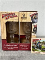 2 mason jar redneck wine glasses and coasters