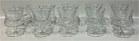 LOVLEY SET OF 10 TWO PIECE SHRIMP ETCHED GLASSES