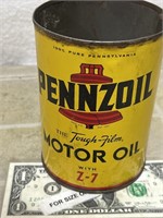 Vintage Pennzoil motor oil tin advertising can no