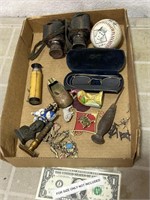 Assorted vintage items toys razor and more