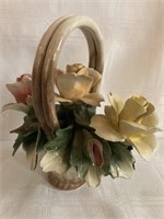Vintage Capodimonte Flower Basket-Italy-has a