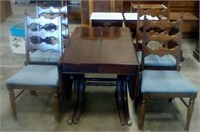 Antique dining table with 4 chairs
