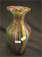 10 1/2" Badash Allura art glass vase, with blue,