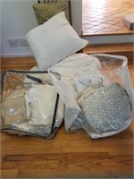 Pillows & king bed linen lot