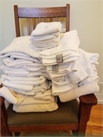 Whit bath towel, hand towel and face towel lot