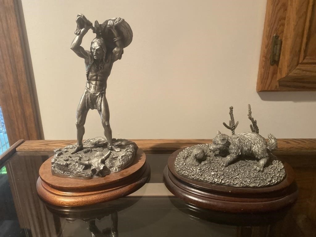 2 Chilmark Fine Pewter Statues