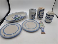 M.A. Hadlley Pottery- Pepper Shaker, Sm. Plates,