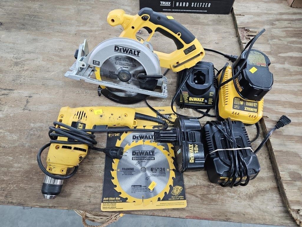 18v dewalt tools and electric drill