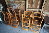 Lot of Cane Bottom Chairs (9)
