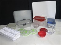 LOCK LID FOOD CONTAINER, ICE CUBE TRAYS ETC.
