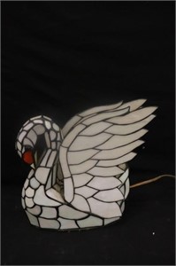 Stained Glass Swan Lamp