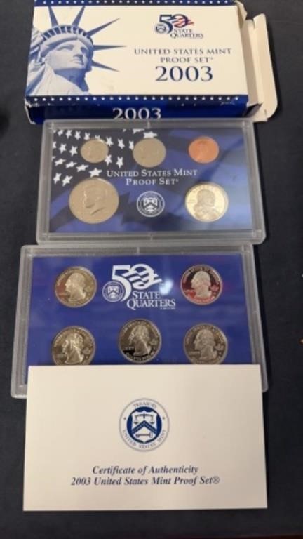 United States mint proof set 2003 with COA