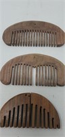 Handcarved Wooden Combs- some need repair