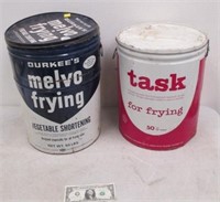 Vintage Durkee's & Task Shortening/Lard Tins