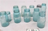 Local P/U Only Lot of Vintage Blue Mason Jars