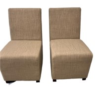 Pristine Pair of Upholstered Dining Chairs