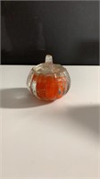 Glass Pumpkin Candle Holder with Candle