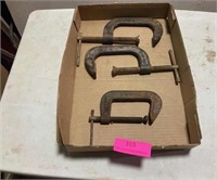 2 - 4" c clamps, 3" c clamp