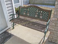 50” Hansen Wood and Metal Garden Bench