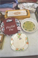 Pie plate, cheese platter, Harker plate