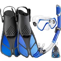 CAPAS Snorkel Mask Fins Set, Travel Size Snorkelin