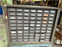 70 drawer metal cabinet with contents