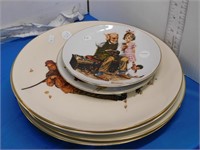 SET OF 4 LARGE NORMAN ROCKWELL PLATES