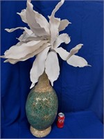 Tall decorator beautiful vase w white flower