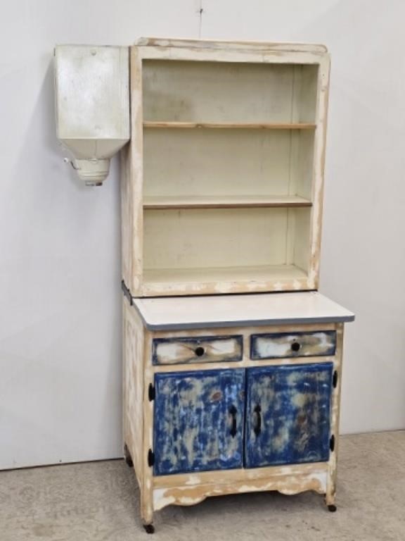 HOOUSIER CUPBOARD WITH PORCELAIN TOP