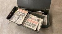 Footlocker with old newspapers