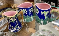 3 ANDREA MAJOLICA STYLE CREAMERS - JAY WILLFRED