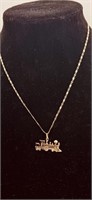 Estate Train Necklace Stamped chain nice older pc