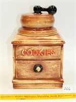 Vintage McCoy coffee grinder cookie jar, marked