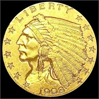 1908 $2.50 Gold Quarter Eagle CLOSELY