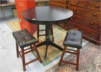 PUB TABLE AND 3 STOOLS