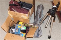 GROUPING OF CAMERA SUPPLIES , BAGS, & FILM