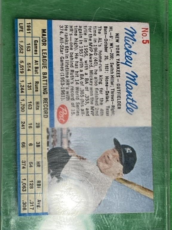 Mikey Mantle Yankees Baseball Card