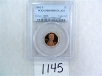 TWO (2) 2002-S One Cent PCGS graded PR69 RD DC