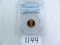 THREE (3) 2001-S One Cent PCGS graded PR69 RD DC