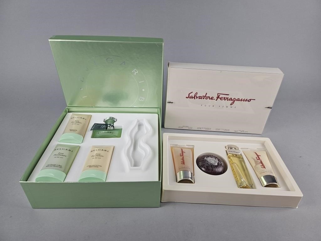 Vtg Ferragamo & Bvlgari  Perfume Sets