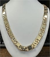 10 Kt Yellow Gold Fancy Link 10 MM Necklace