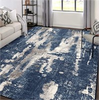 B4042  KUETH 6x9 Modern Vintage Area Rug Blue