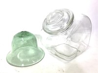 Vintage Glass Jar & Green Cloche
