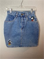 Vintage Denim Mickey Mouse Skirt New Medium