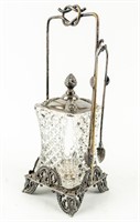 Antique Silver Plated Pickle Caster