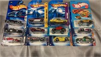 12 Hotwheel Cars on Cards